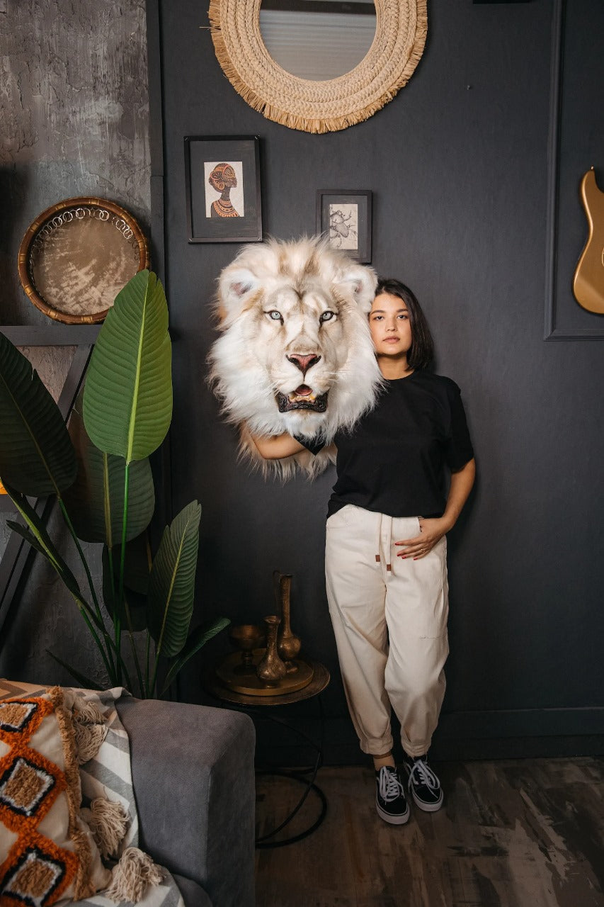 Replica Taxidermy Lion Shoulder Head Wall mount