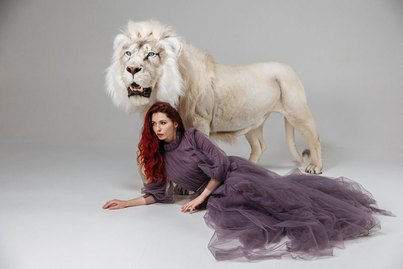 Replica Taxidermy White Lion Life size Standing mount