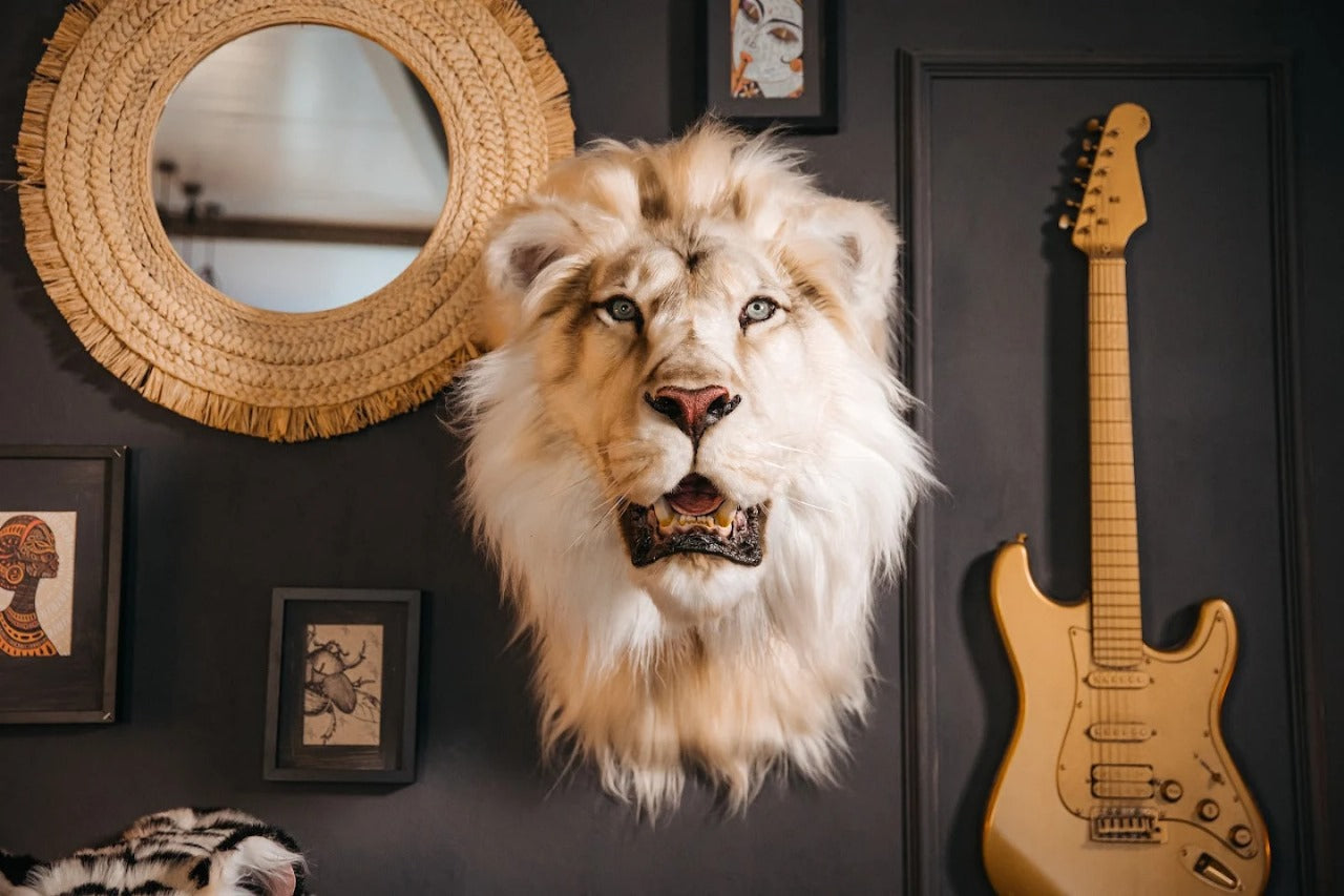 Replica Taxidermy Lion Shoulder Head Wall mount